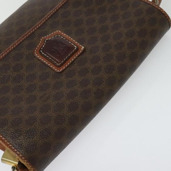 CELINE Macadam Canvas Shoulder Bag Pvc Leather Brown Gold - Picture 6 of 13